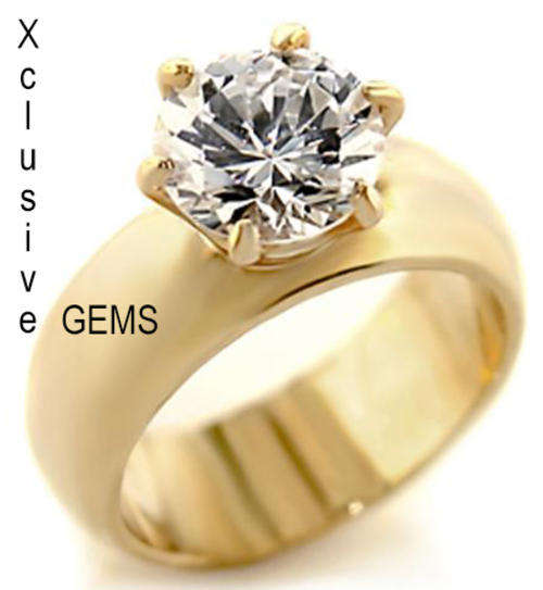 ** 18K GOLD PLATED SIMULATED DIAMOND LADIES RING