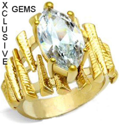 * R35 POSTAGE* 18K GOLD PLATED SIMULATED DIAMOND LADIES RING