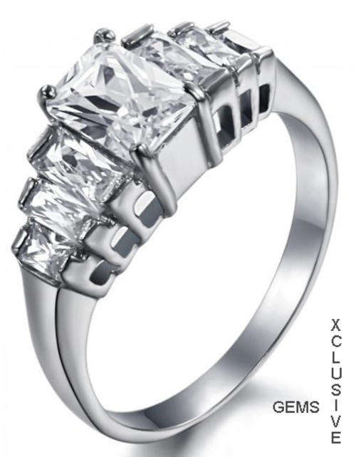 * R35 POSTAGE* TITANIUM SIMULATED DIAMOND LADIES RING