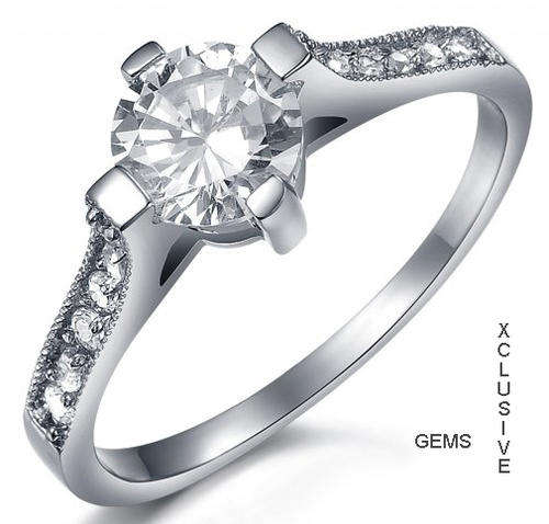 * R35 POSTAGE* TUNGSTEN SIMULATED DIAMOND LADIES RING