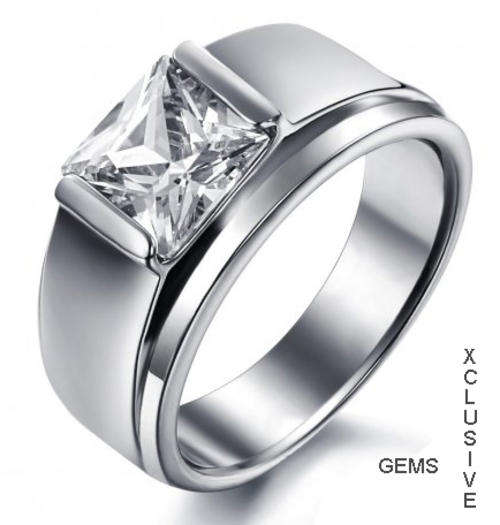 LOCALLY IN STOCK* R35 POSTAGE* TITANIUM SIMULATED DIAMOND LADIES RING