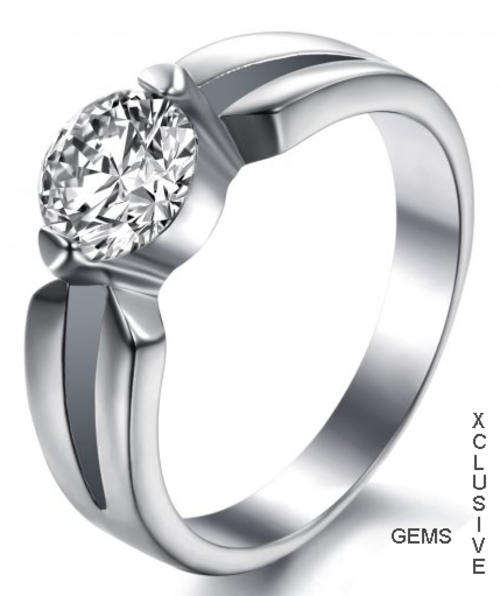 * R35 POSTAGE* TITANIUM SIMULATED DIAMOND LADIES RING