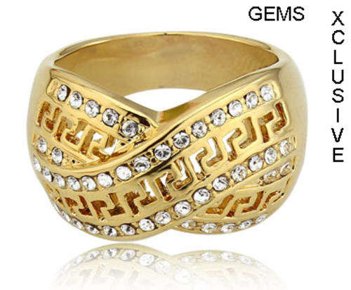 * R35 POSTAGE* 18K GOLD PLATED SIMULATED DIAMOND LADIES RING