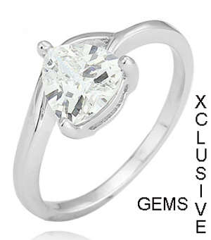 * R35 POSTAGE* 18K WHITE GOLD PLATED SIMULATED DIAMOND LADIES RING
