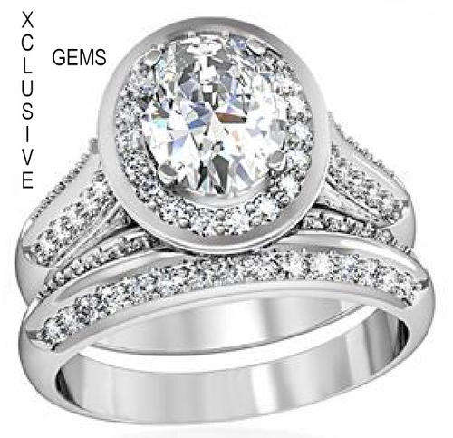 *LOCALLY IN STOCK* 18K WHITE GOLD PLATED SIMULATED DIAMOND LADIES RING