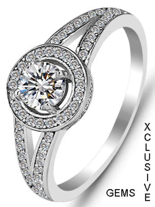**LOCALLY IN STOCK** GENUINE SOLID STERLING SILVER SIMULATED DIAMOND LADIES RING