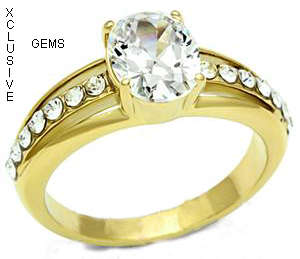 * R35 POSTAGE* 18K GOLD PLATED SIMULATED DIAMOND LADIES RING