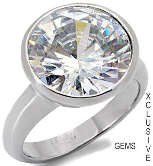 *LOCALLY IN STOCK*GORGEOUS STAINLESS STEEL SIMULATED DIAMOND RING