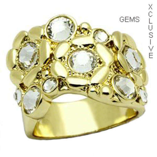 * R35 POSTAGE* 18K GOLD PLATED SIMULATED DIAMOND LADIES RING
