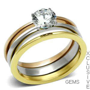 * R35 POSTAGE* 18K YELLOW GOLD PLATED SIMULATED DIAMOND WEDDING RING SET