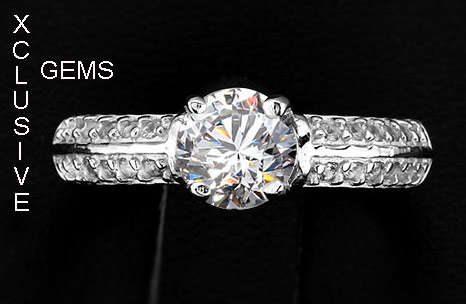 SIMULATED DIAMOND GENUINE 925 STERLING SILVER LADIES RING
