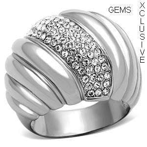 **BEAUTIFUL** SIMULATED DIAMOND STAINLESS STEEL RING