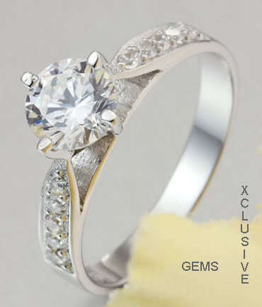 STUNNING 1.08CT SIMULATED DIAMOND GENUINE 925 STERLING SILVER LADIES RING