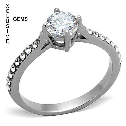 **BEAUTIFUL**STAINLESS STEEL SIMULATED DIAMOND RING
