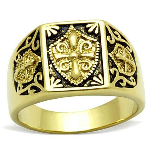 18K GOLD PLATED OVER STAINLESS STEEL MEN'S RING