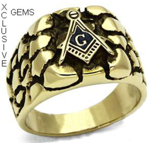 18K GOLD PLATED OVER STAINLESS STEEL MEN'S RING