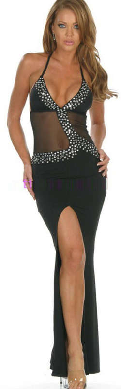 *BEAUTIFUL BLACK SEQUIN LONG GOWN