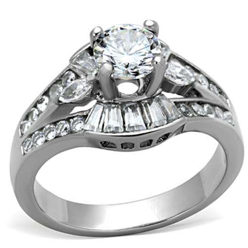 * GLAMOROUS* 18K WHITE GOLD PLATED SIMULATED DIAMOND LADIES RING