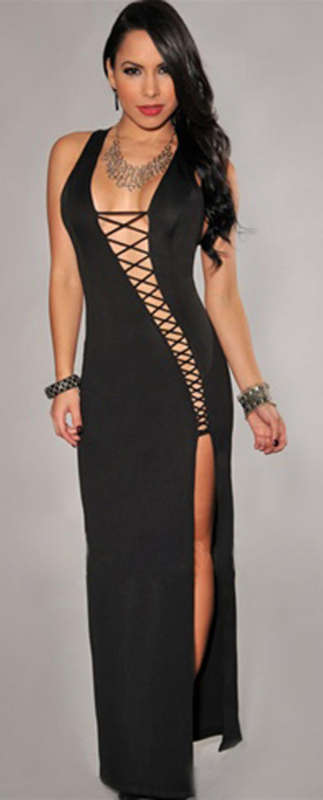 SENSATIONAL FULL LENGTH CUT OUT DRESS