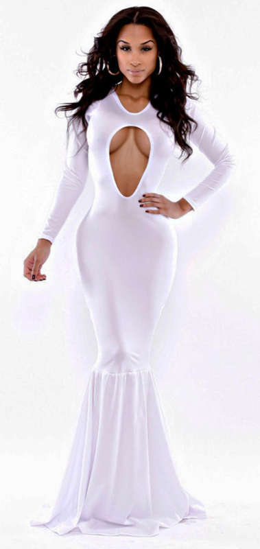 WONDERFUL WHITE MERMAID STYLE DRESS