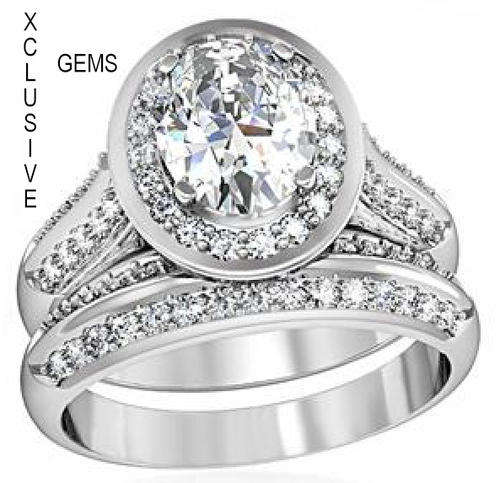 *LOCALLY IN STOCK* 18K WHITE GOLD PLATED SIMULATED DIAMOND LADIES RING