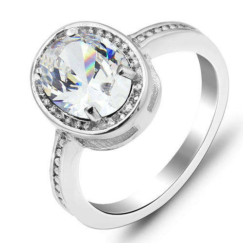 *LOCALLY IN STOCK* 18K WHITE GOLD PLATED SIMULATED DIAMOND LADIES RING