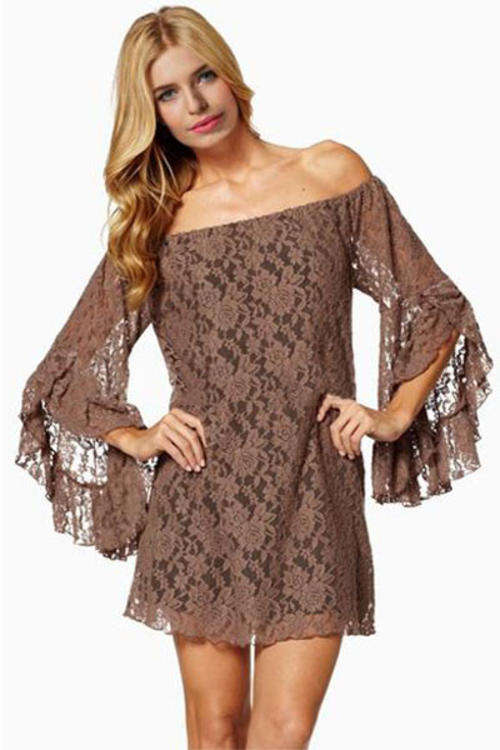 LOVELY LACE OFF SHOULDER MINI DRESS