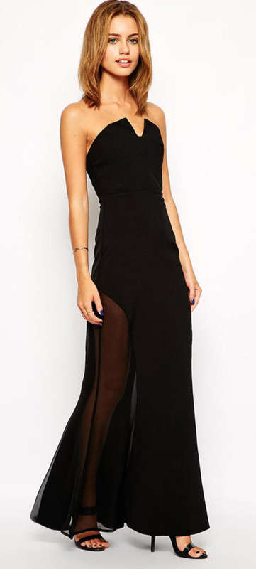 MAGICAL MESH INSERT MAXI DRESS