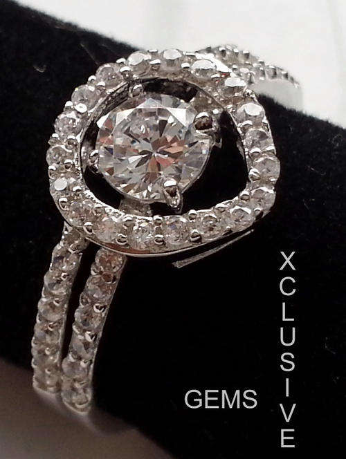 !!XMAS SPECIAL!!*LOCALLY IN STOCK* STERLING SILVER SIMULATED DIAMOND WEDDING RING SET