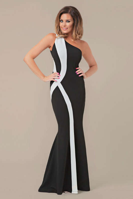 ELEGANT CONTRAST DESIGN MAXI DRESS