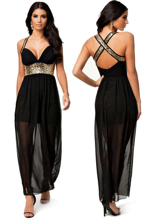 DAZZLING DESIGN SEQUIN DETAIL DRESS