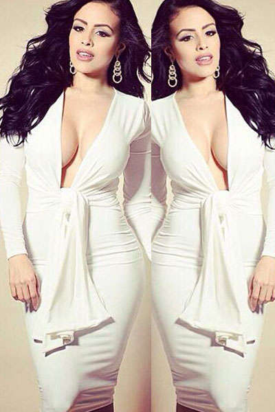 TIED UP FRONT WHITE DRESS