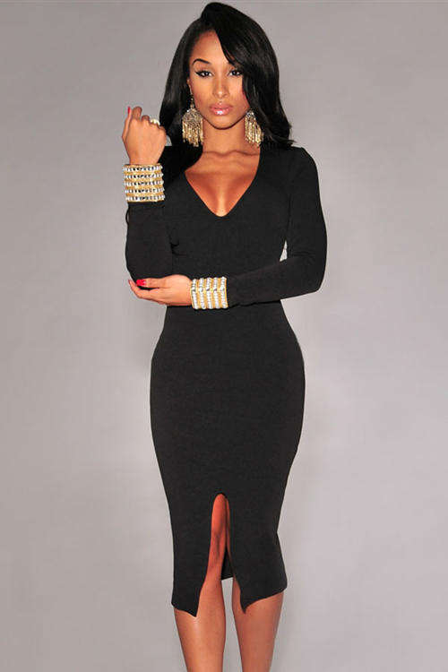 LOVELY LONG SLEEVE MIDI DRESS