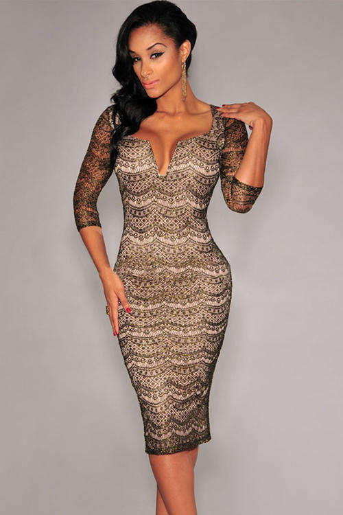 BEAUTIFUL BLACK & GOLD SHIMMER DRESS