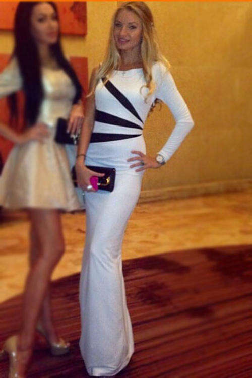 STYLISH STRIPED SINGLE SLEEVE DRESS