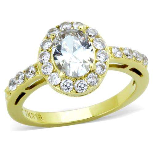 **18K GOLD PLATED SIMULATED DIAMOND LADIES RING