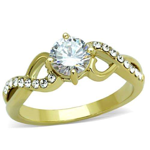 ** 18K GOLD PLATED SIMULATED DIAMOND LADIES RING