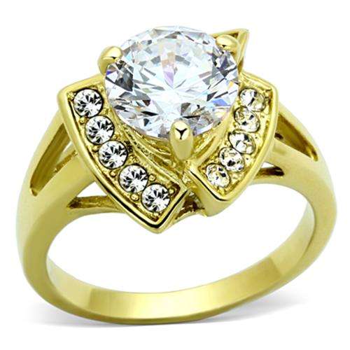 ** 18K GOLD PLATED SIMULATED DIAMOND LADIES RING