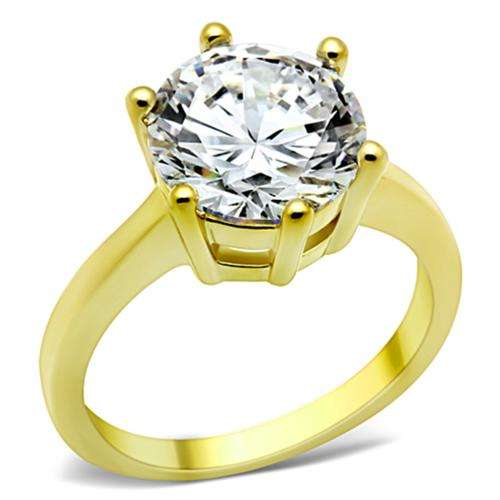 ** 18K GOLD PLATED SIMULATED DIAMOND LADIES RING