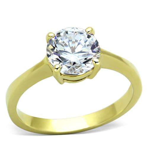 ** 18K GOLD PLATED SIMULATED DIAMOND LADIES RING