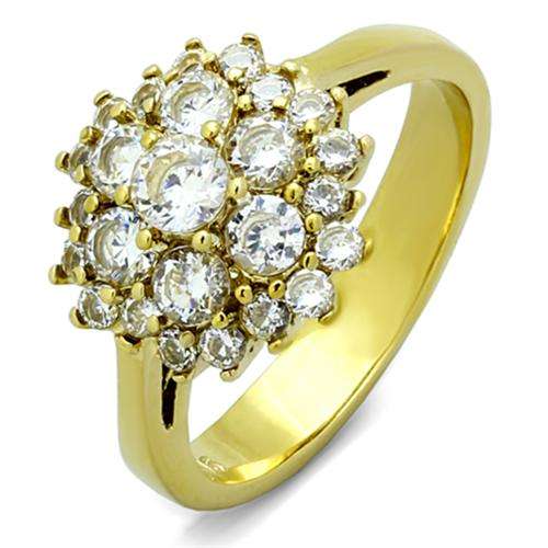 ** 18K GOLD PLATED SIMULATED DIAMOND LADIES RING