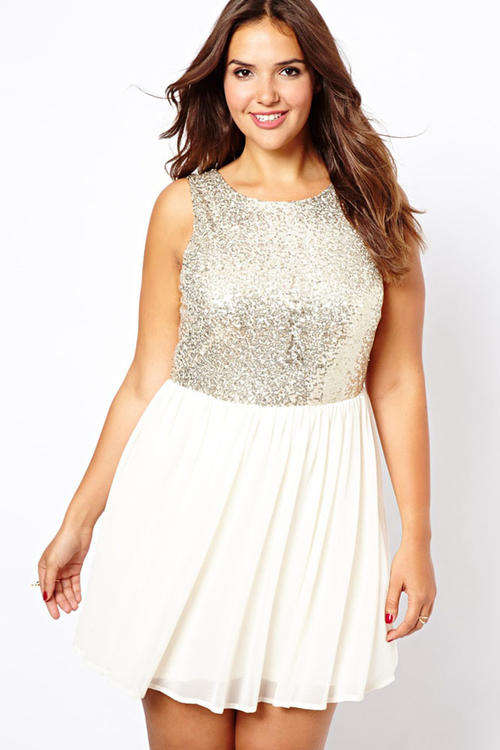 SEXY SEQUIN TOP CHIFFON MINI DRESS