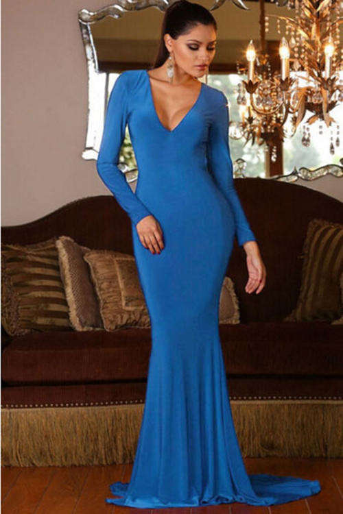 BEAUTIFUL BACKLESS MERMAID STYLE EVENING DRESS