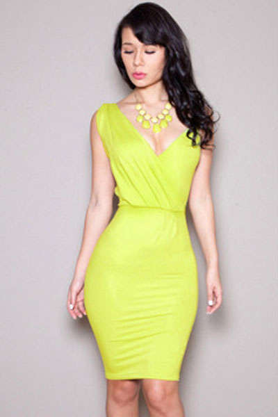 LUSCIOUS YELLOW BODYCON DRESS