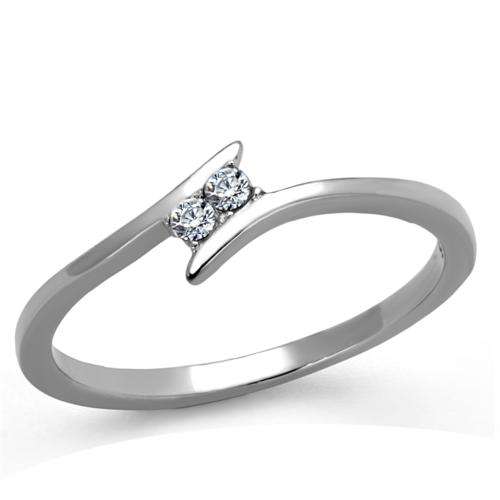 * 18K WHITE GOLD PLATED SIMULATED DIAMOND RING