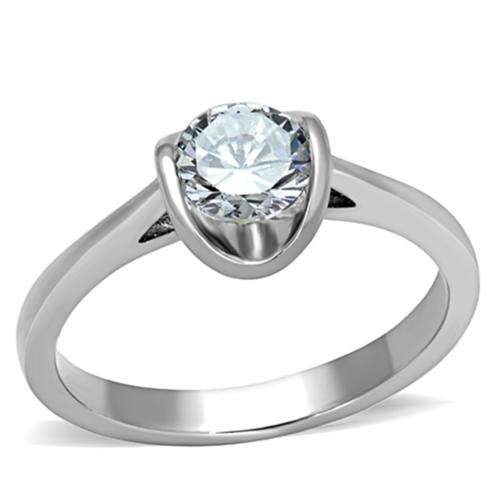 * 18K WHITE GOLD PLATED SIMULATED DIAMOND RING