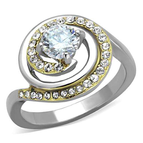 * 18K WHITE GOLD PLATED SIMULATED DIAMOND RING
