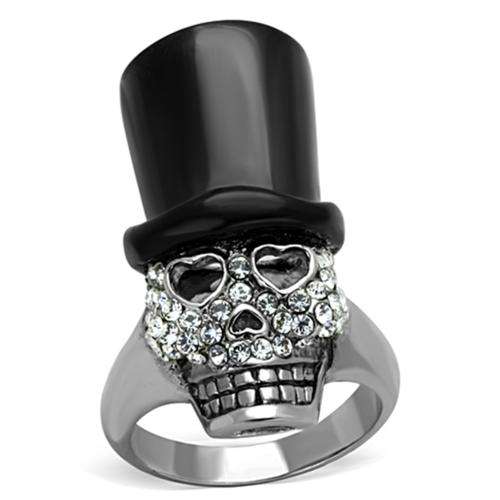 * 18K WHITE GOLD PLATED SIMULATED DIAMOND RING