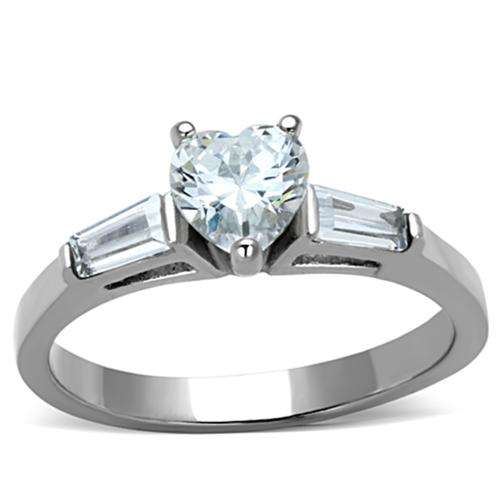 * 18K WHITE GOLD PLATED SIMULATED DIAMOND RING
