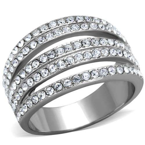 **BEAUTIFUL**18K WHITE GOLD PLATED SIMULATED DIAMOND RING